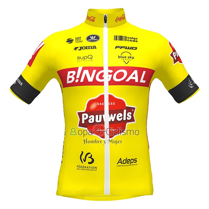 Bingoal WB Ropa Ciclismo Culotte Corto 2022 Hombre Mangas Cortas AMarillo
